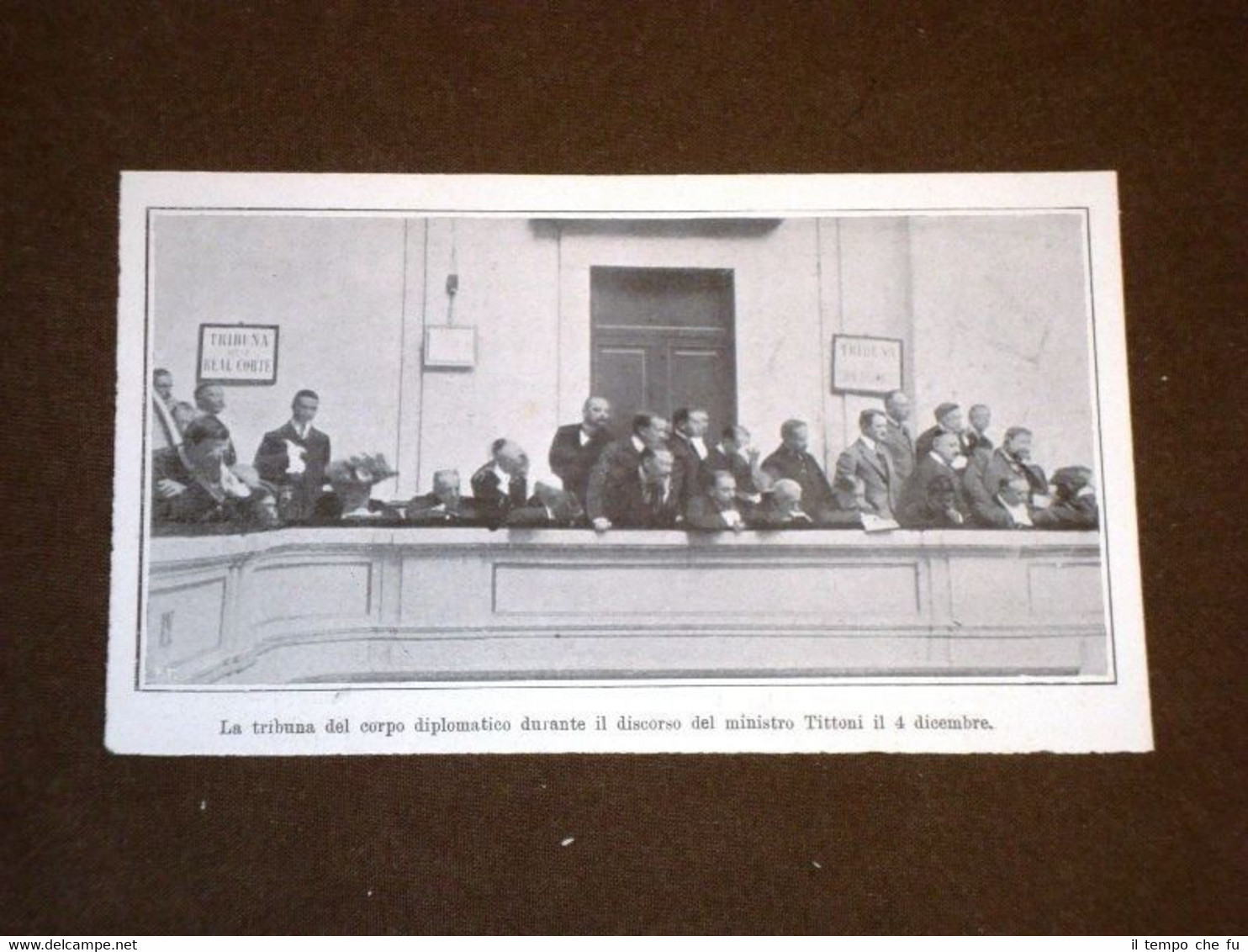 Tribuna della Real Corte 4 dicembre 1908 Diplomatici discorso Ministro …