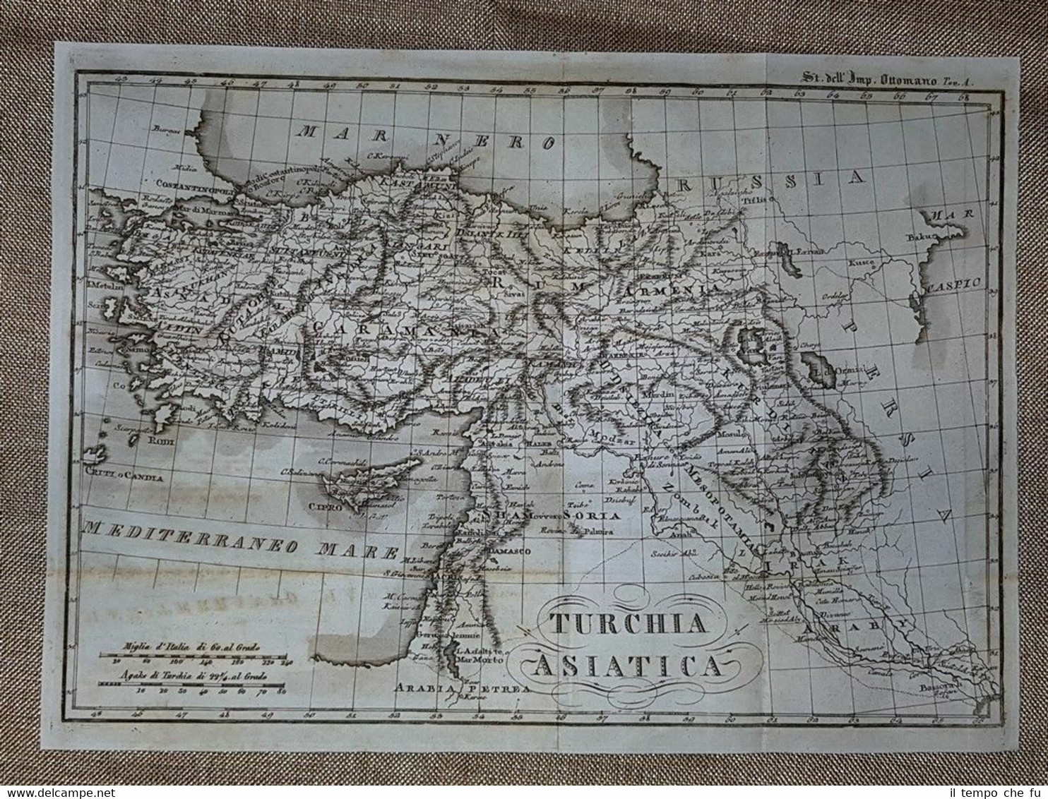 Turchia asiatica Impero Ottomano Atlante istorico Cav. Leonardo Cacciatore 1831