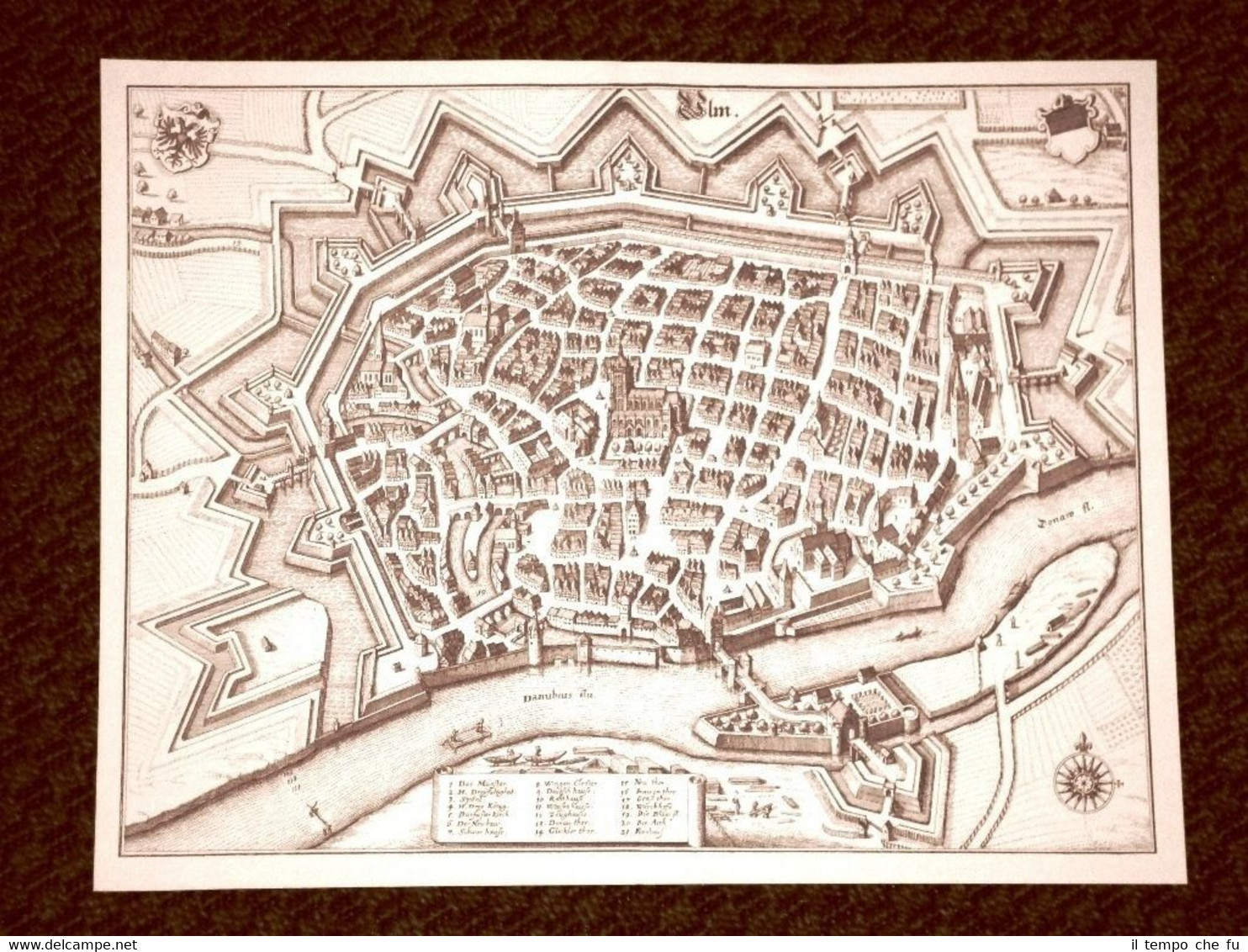 Ulma - Ulm Germania Incisione di Merian Matthäus del 1640 …
