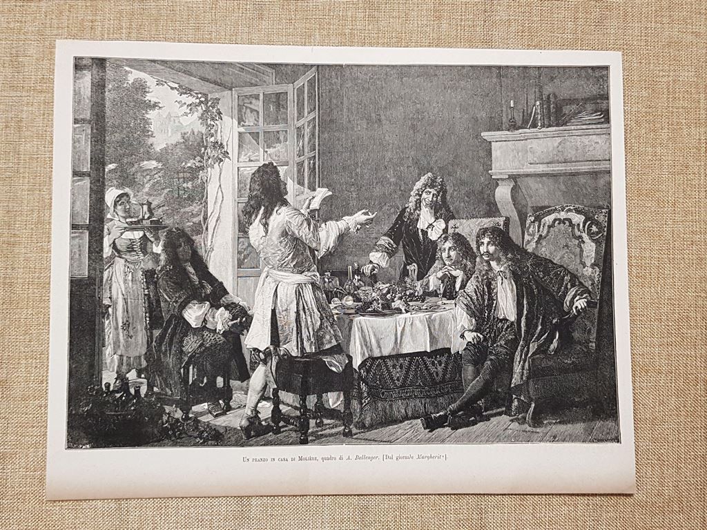Un pranzo a casa di Molière Quadro di A. Bellenger …