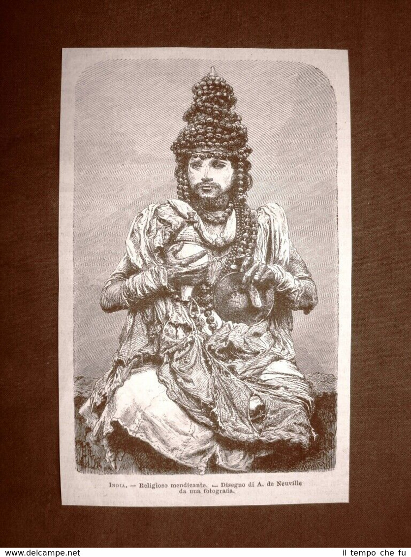 Un religioso mendicante in India nel 1863 Moda e costume