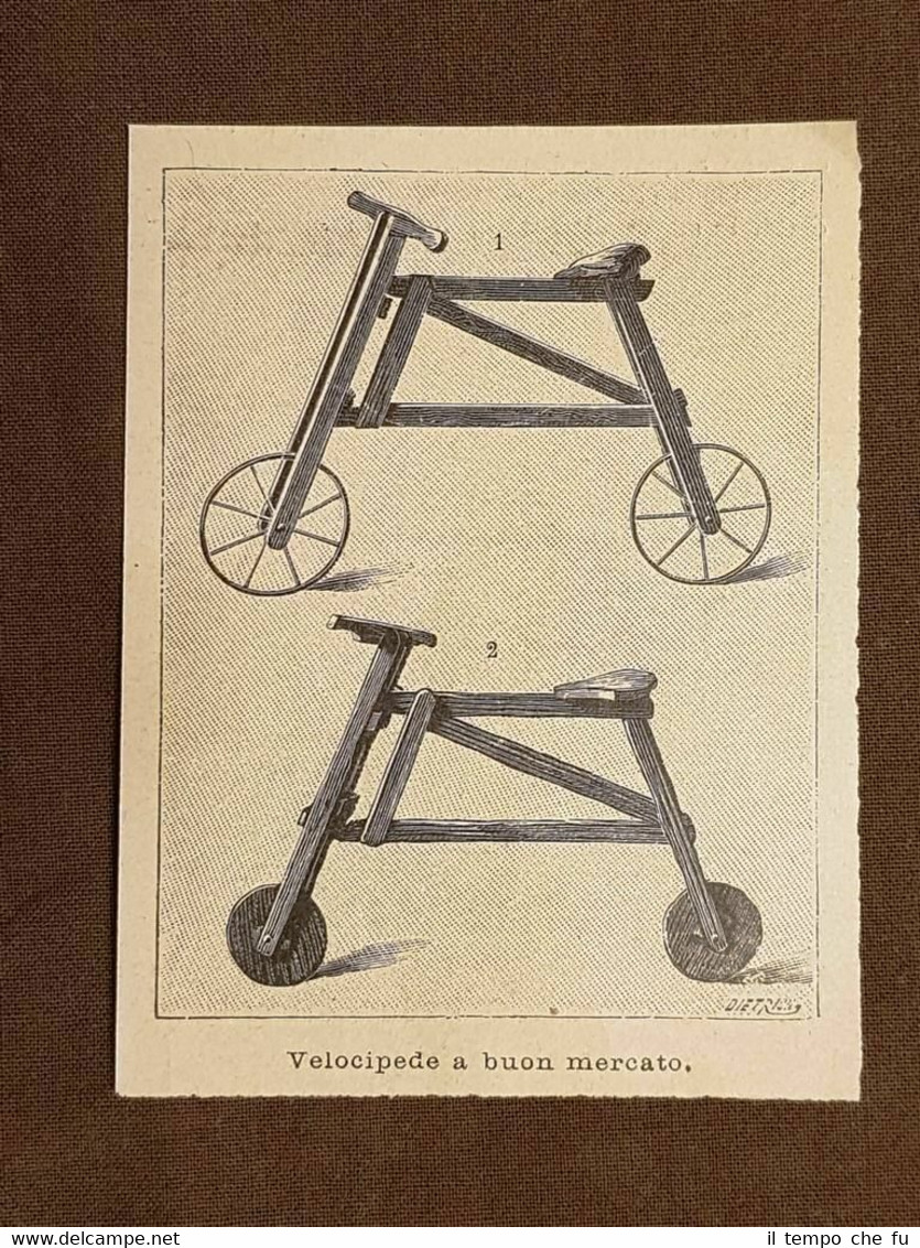 Un velocipede a buon mercato Velocipedi o bicicletta Stampa del …
