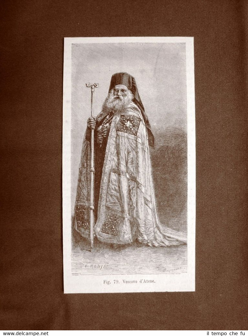 Un Vescovo di Atene nel 1883 Grecia Moda e costume