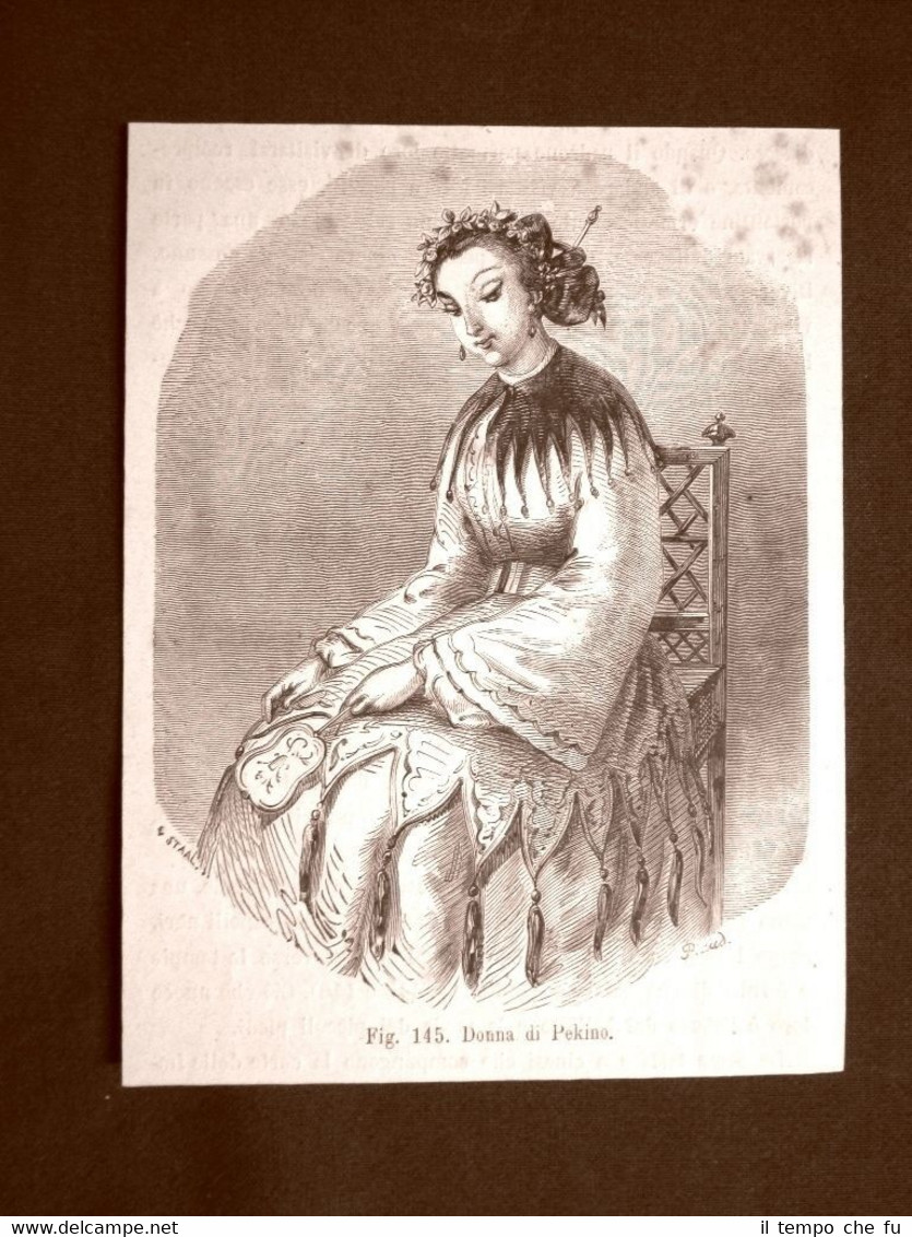Una donna di Pechino nel 1883 Cina Moda e costume