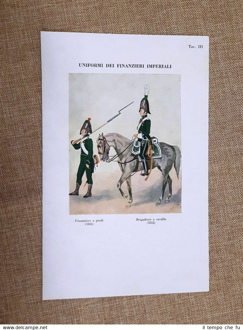 Uniformi dei finanzieri imperiali A piedi 1806 A cavallo 1812 …