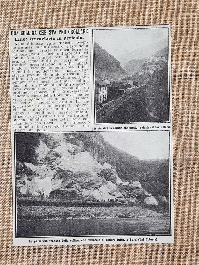 Valle d'Aosta nel 1912 Collina Forte Bard che rischia di …