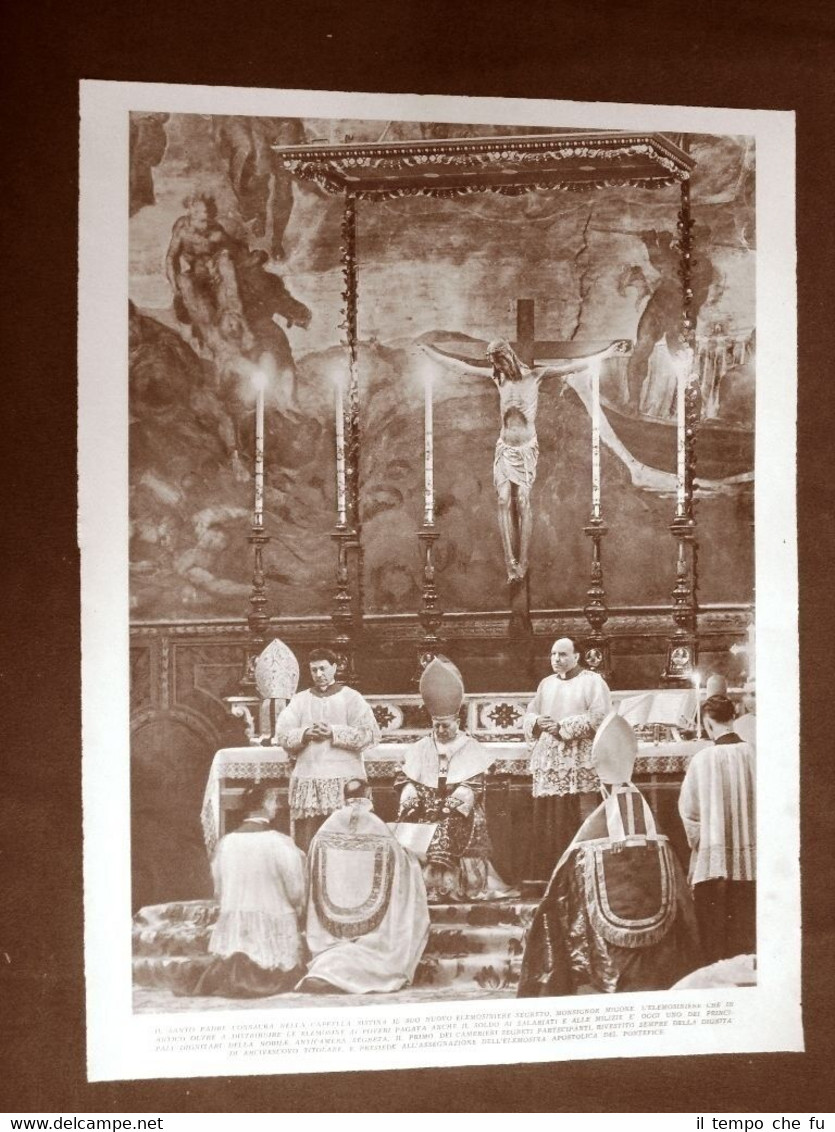 Vaticano 1936 Cappella Sistina Papa Pio XI consacra Migone + …