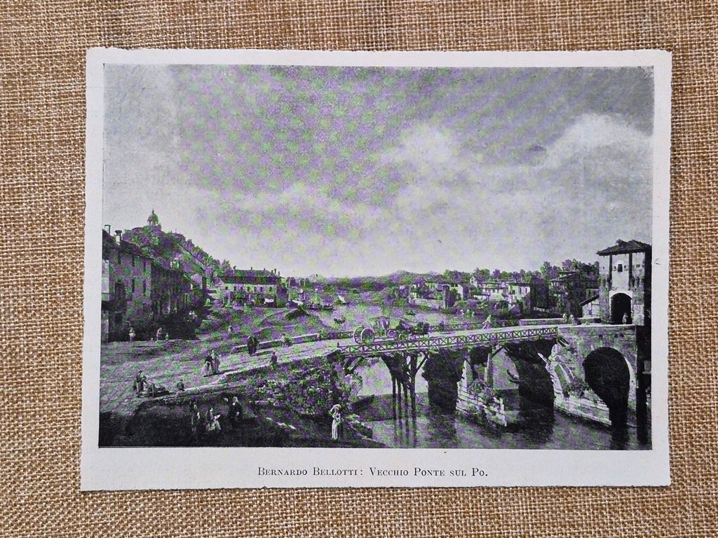 Vecchio ponte sul Po Quadro di Bernardo Bellotti Veduta fluviale …