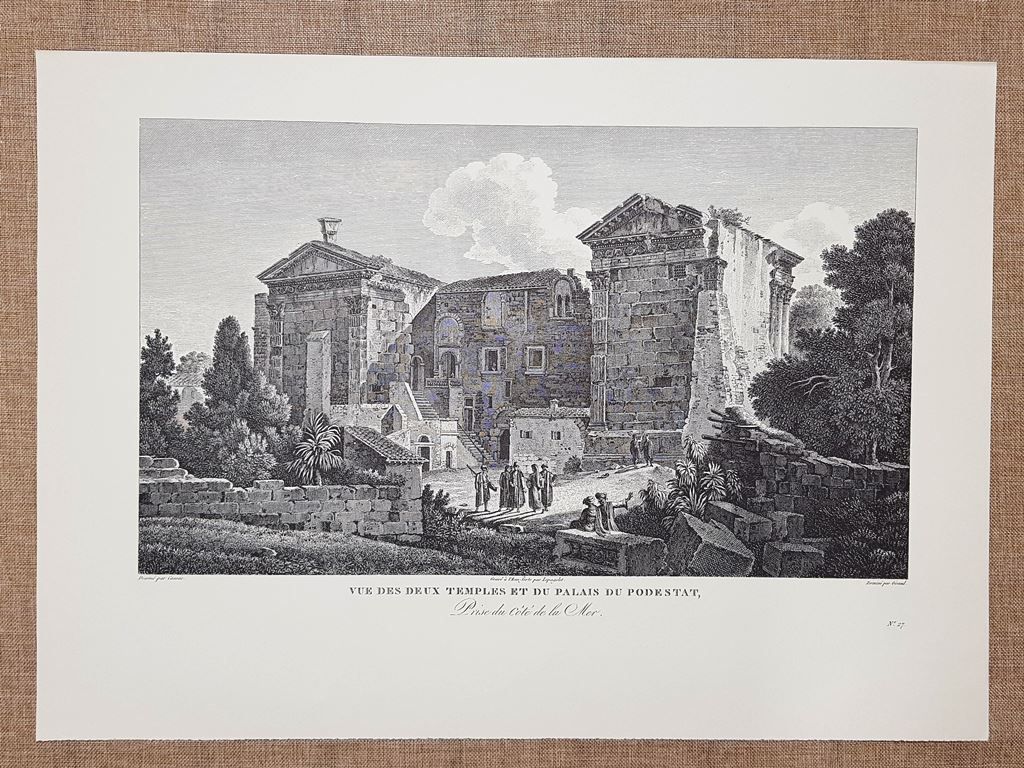 Veduta dei due templi e del Palazzo del Podestà Pola …