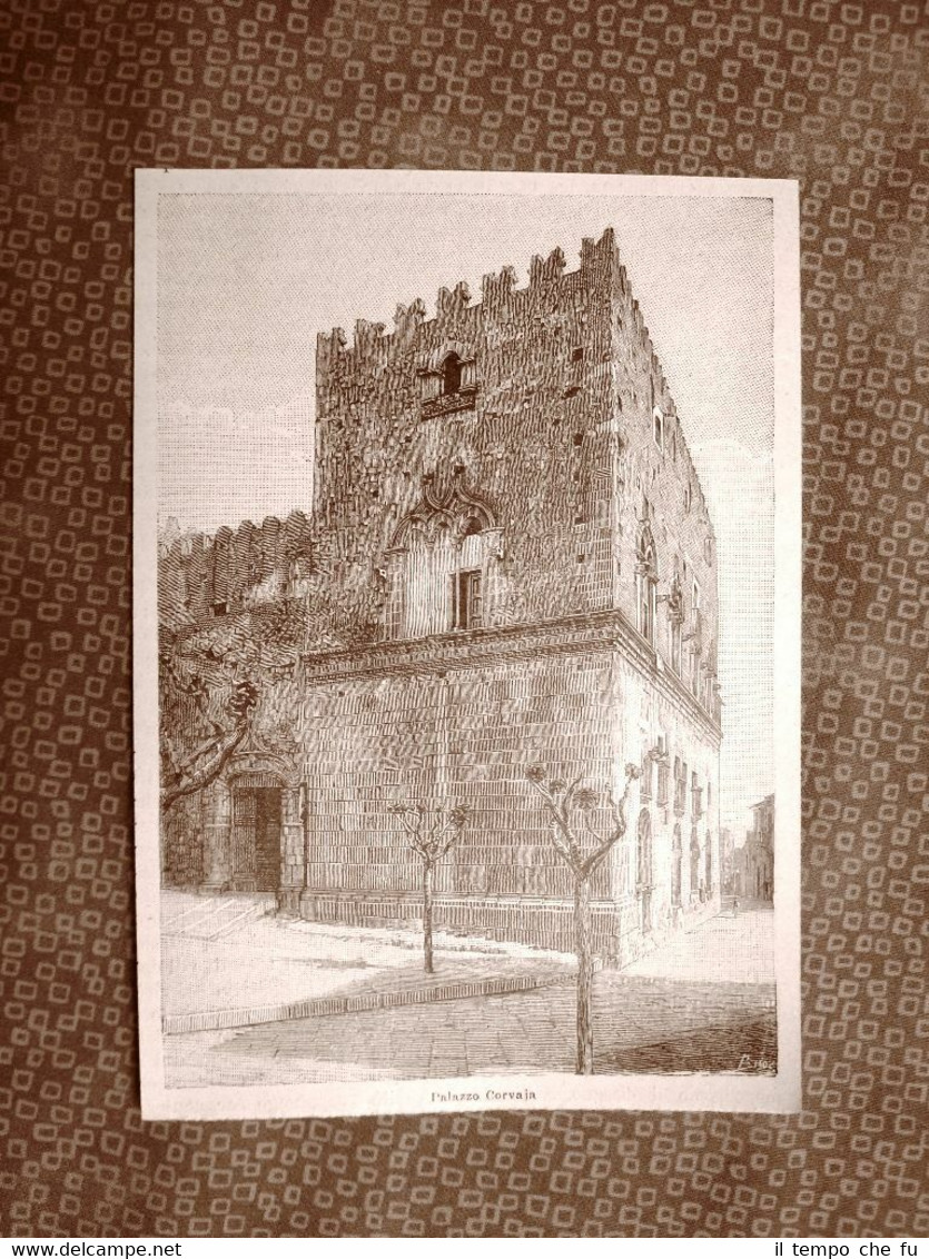 Veduta del Palazzo Corvaja del 1894 Taormina Messina Sicilia