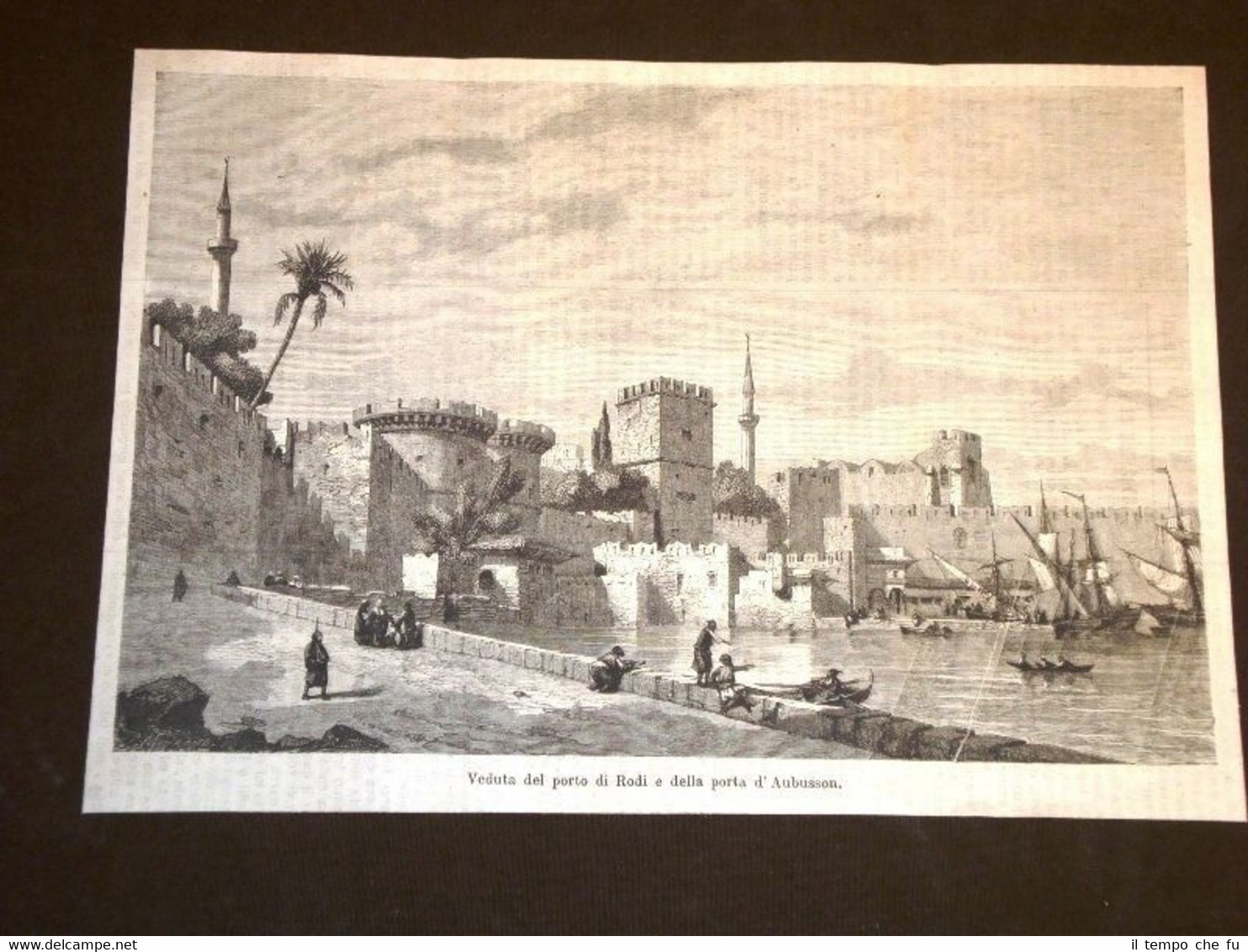 Veduta del Porto di Rodi e della Porta d'Aubusson nel …