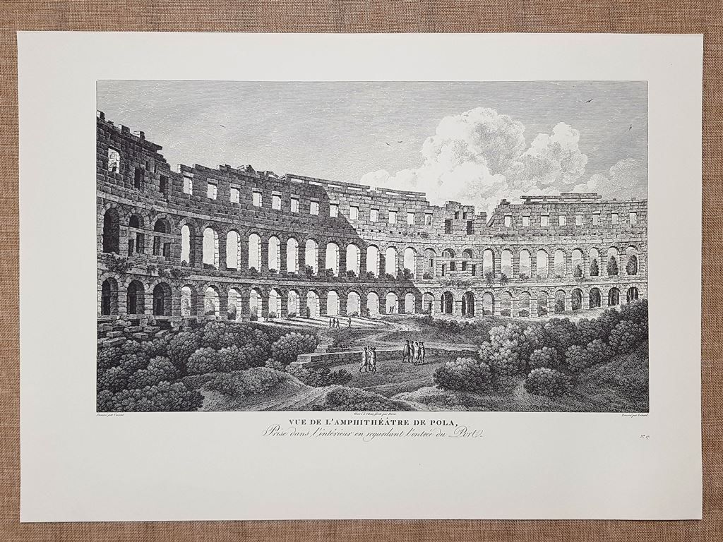 Veduta dell'Anfiteatro di Pola Istria Croazia Anno 1802 Ristampa