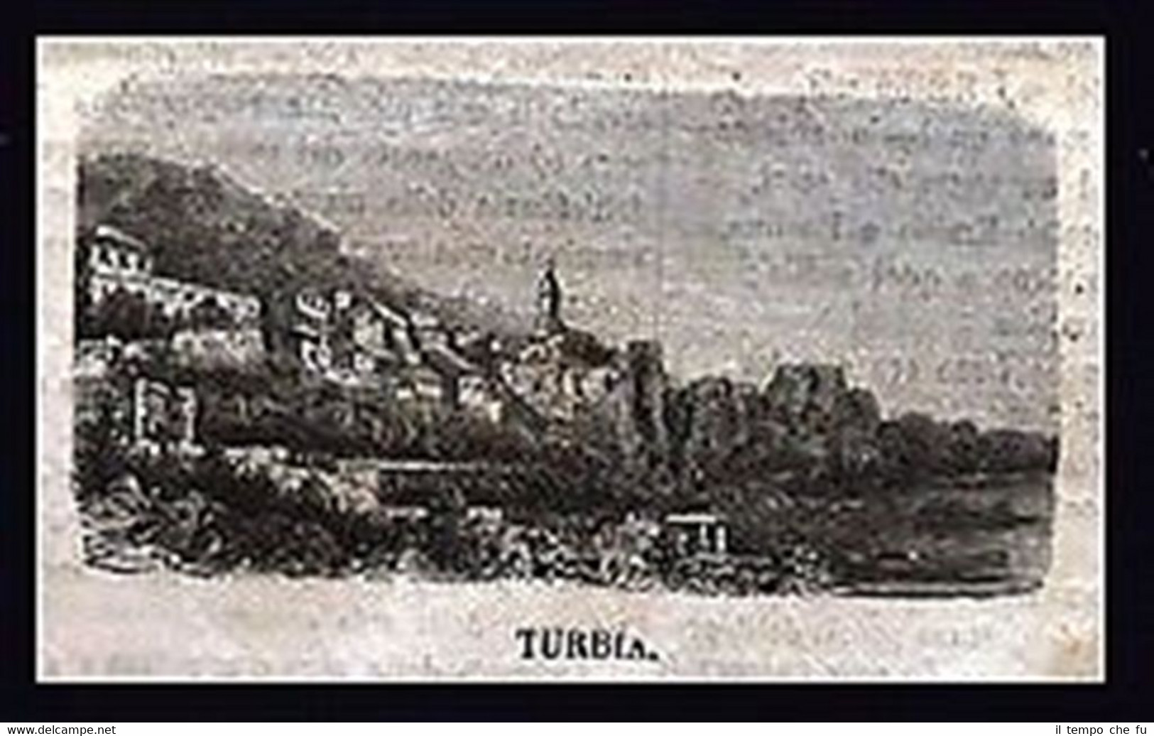 Veduta della città di Turbia, in Francia Incisione del 1869