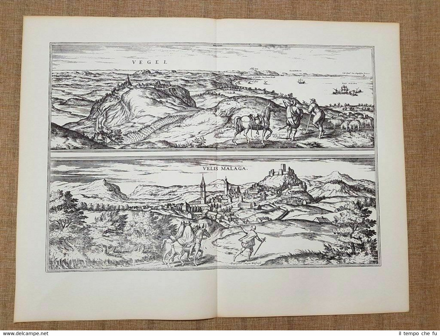 Veduta della città di Vegel e Malaga Spagna Anno 1610 …