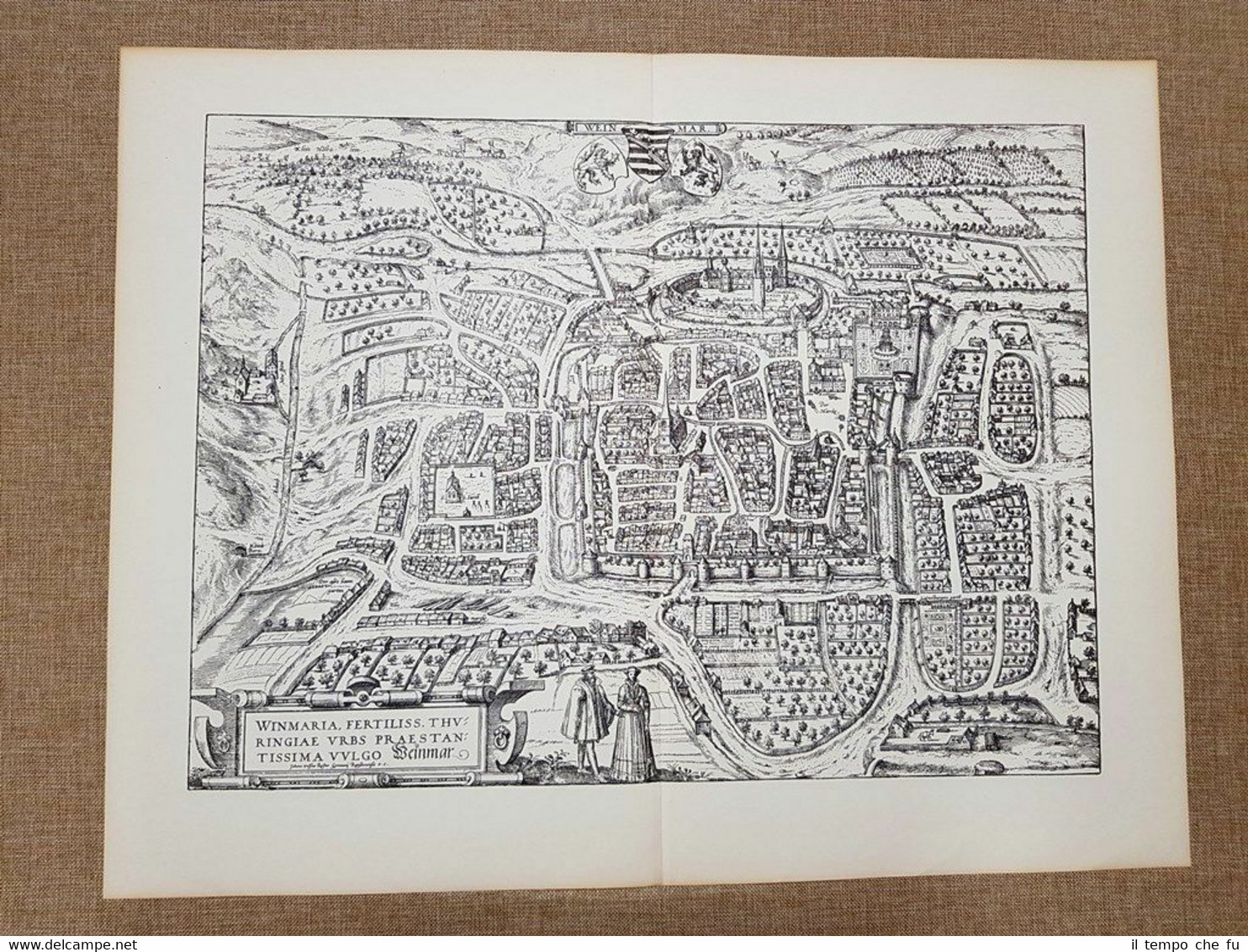 Veduta della città di Weimar Germania Anno 1581 Braun e …