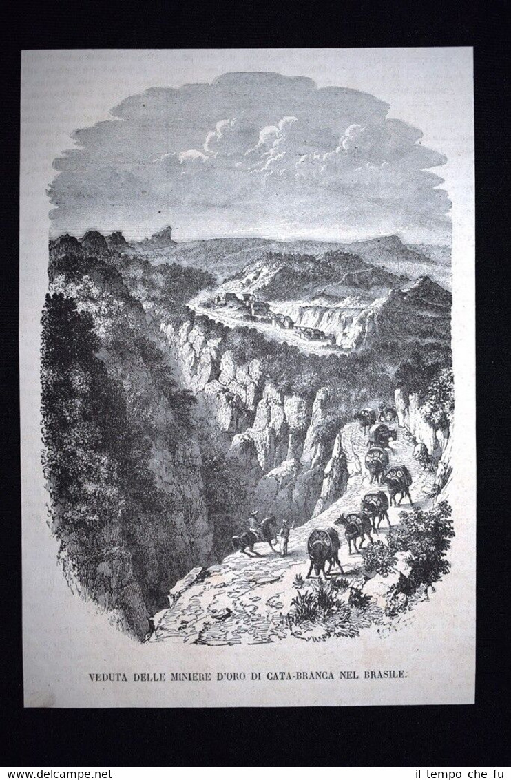 Veduta delle miniere d'oro di Cata-Branca in Brasile Incisione del …