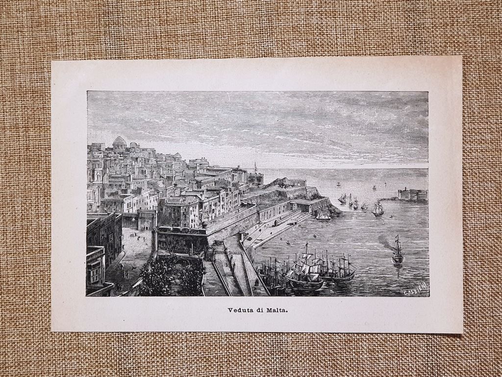 Veduta di Malta Stampa del 1896