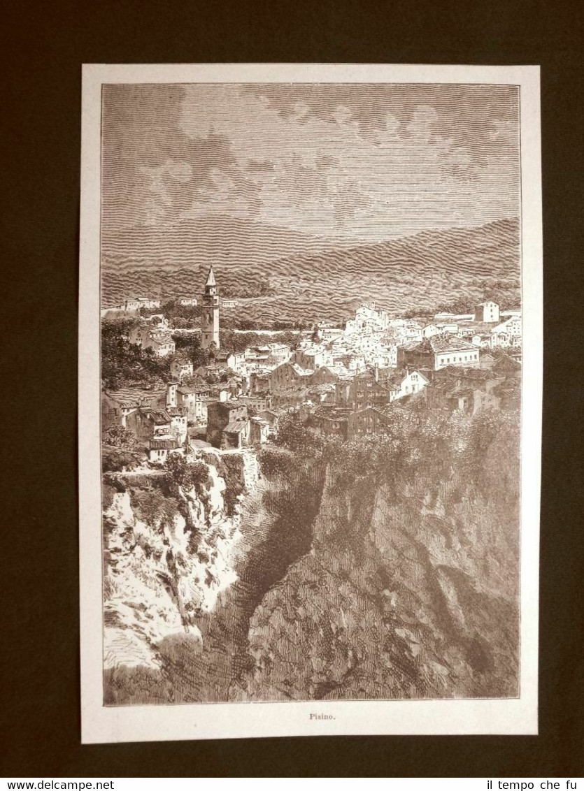 Veduta di Pisino, Pazin, Pixino o Mitterburg del 1894 Istria …