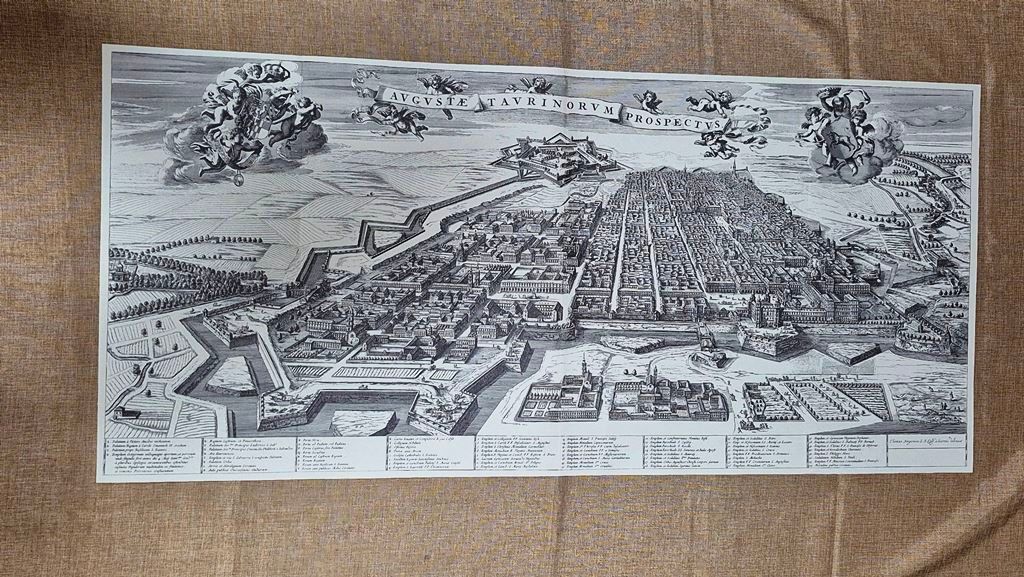Veduta di Torino a volo d’uccello di Borgonio per Blaeu …