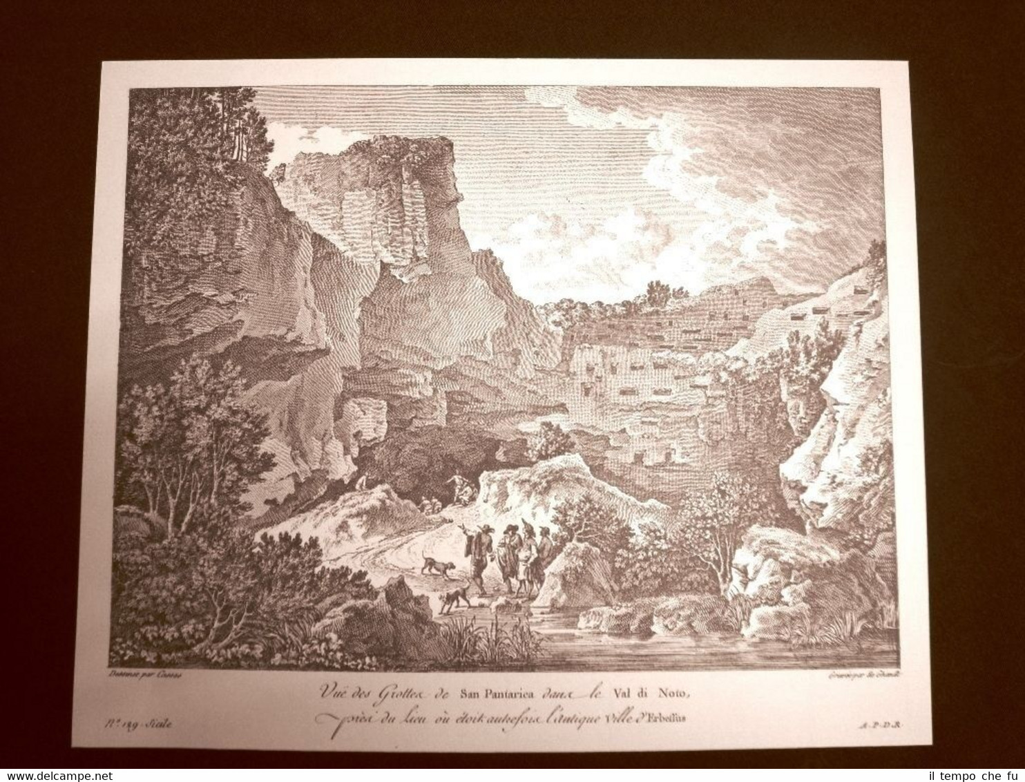 Veduta Grotte San Pantarica Erbessus Valle di Noto Sicilia Litografia …