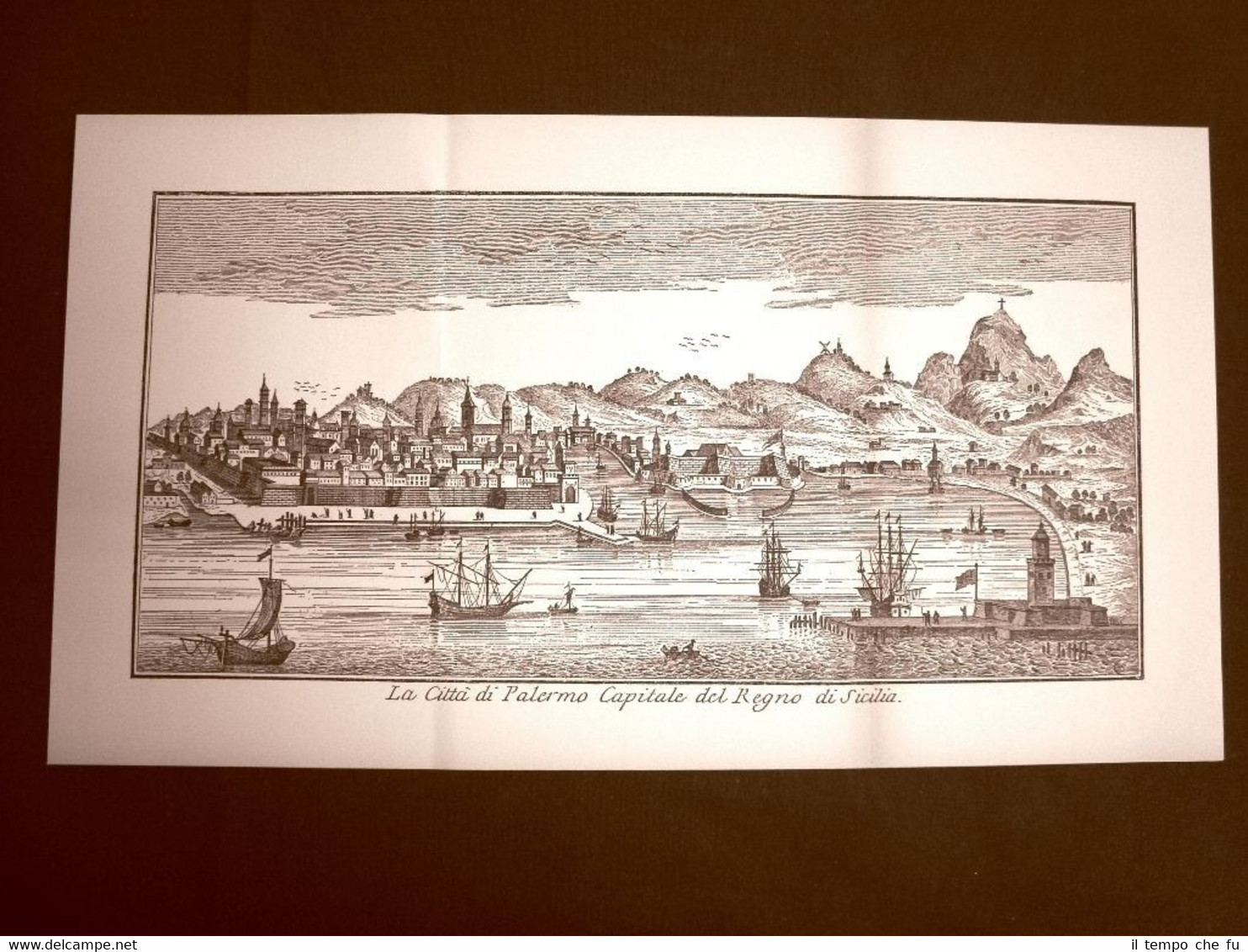 Veduta La città di Palermo Capitale Regno di Sicilia Incisione …