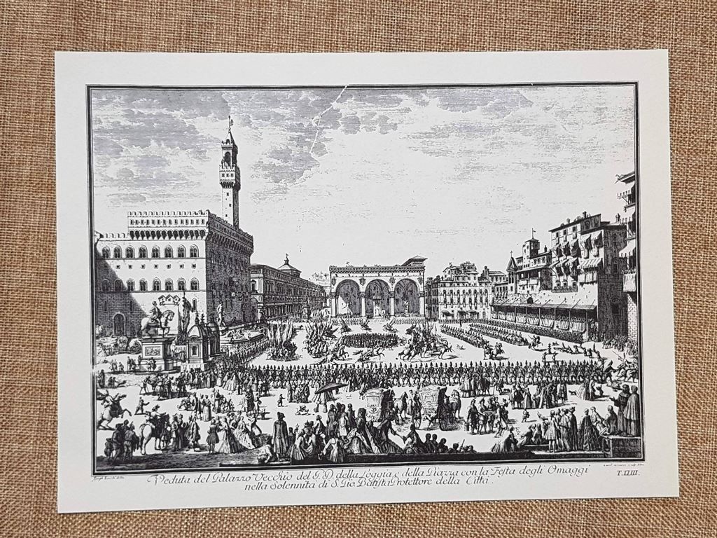 Veduta Palazzo Vecchio e Piazza Festa degli Omaggi 1750 Zocchi …