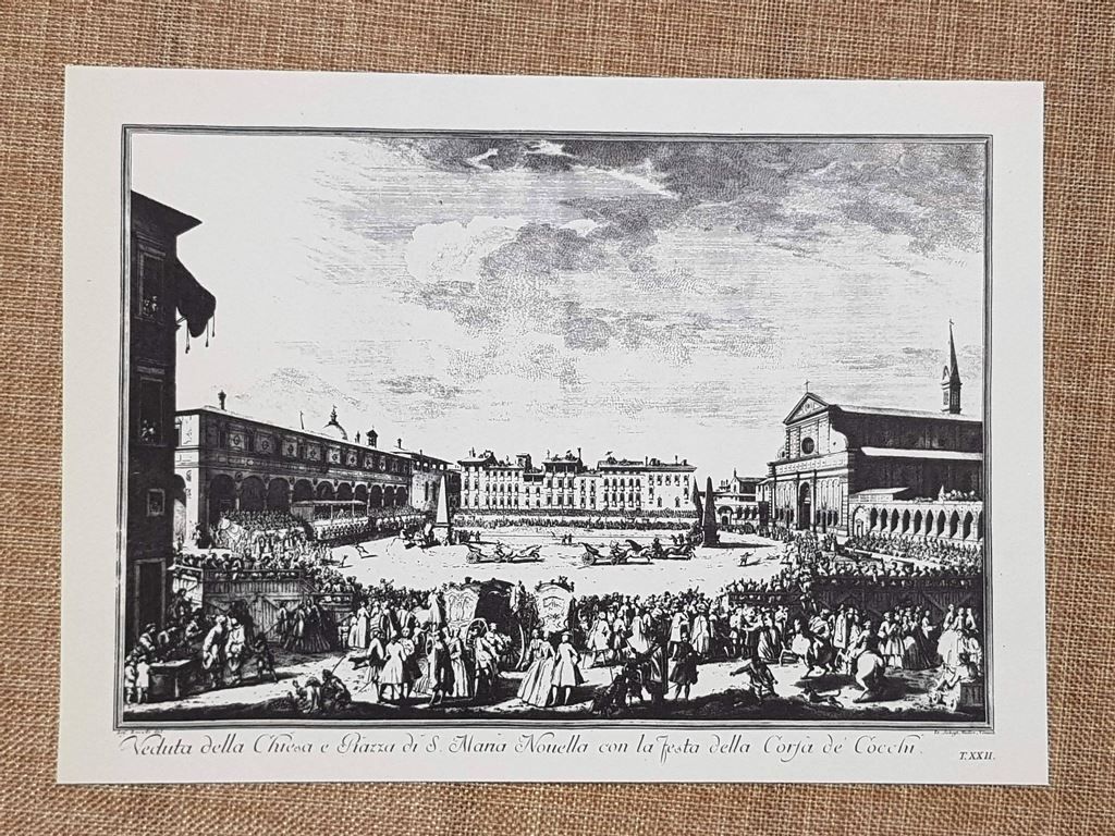 Veduta S.?Maria Novella con festa della Corsa de’?Cocchi 1754 Zocchi …