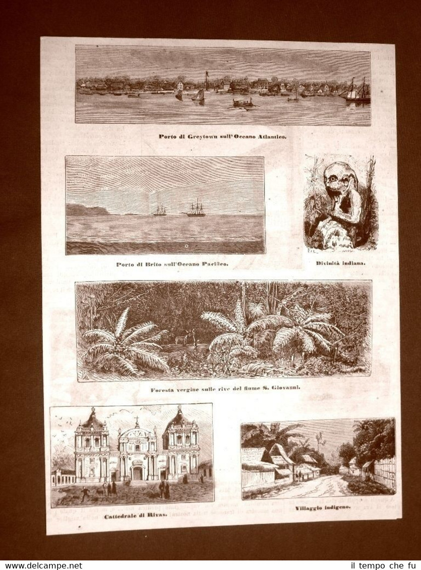 Vedute del 1879 Greytown Brito Fiume San Giovanni Rivas Divinità …