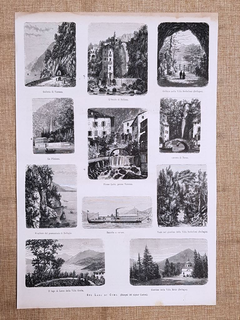 Vedute del Lago di Como del 1881 Varenna Orrido Bellano …