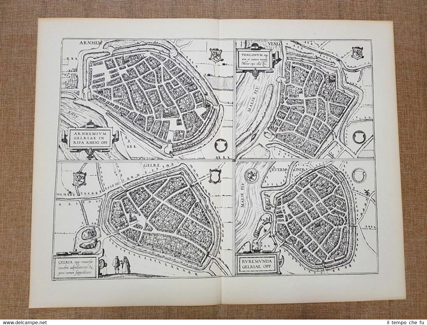 Vedute di Arnhem, Venlo, Geldern e Roermond Anno 1590 Braun …