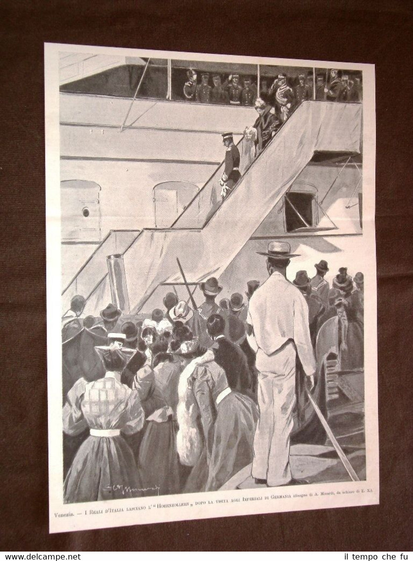 Venezia nel 1898 I Reali d'Italia lasciano l'Hohenzollern dopo visita …
