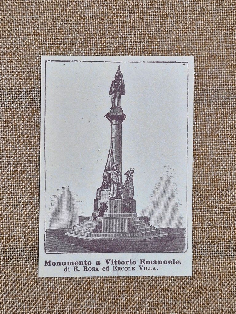 Vercelli nell'800 Monumento a Vittorio Emanuele di E. Rosa e …