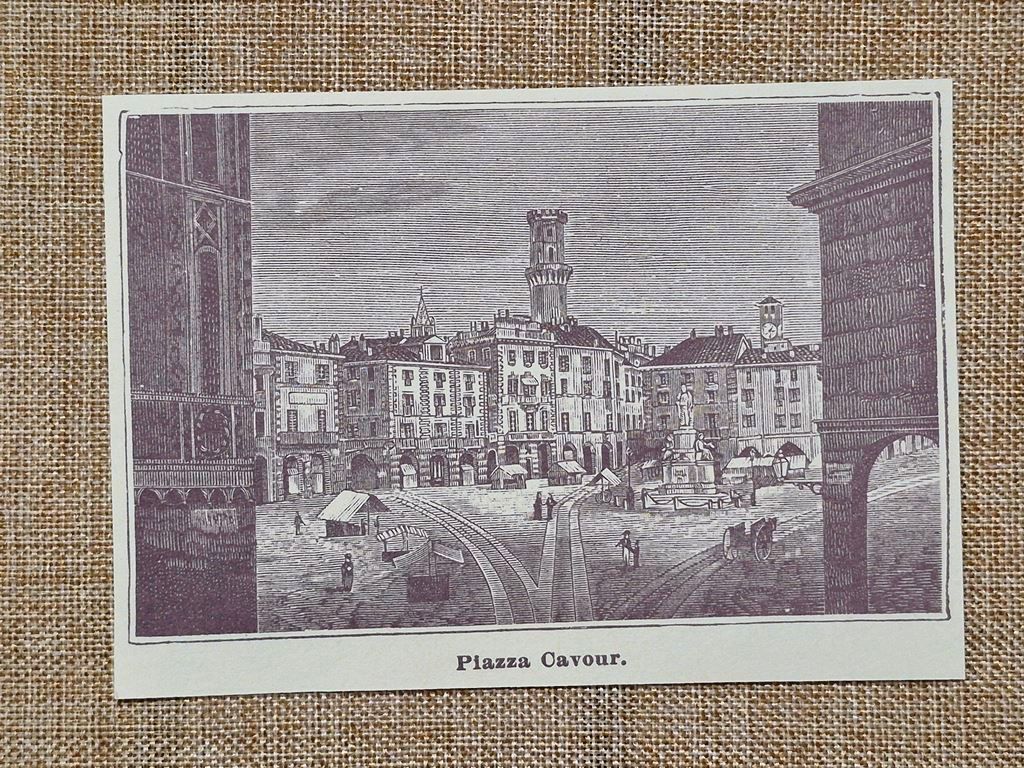 Vercelli nell'800 Piazza Cavour Piemonte