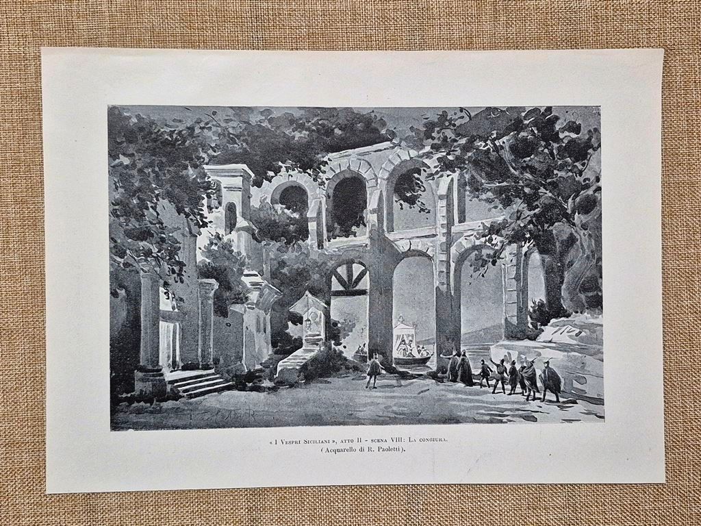 Vespri Siciliani La congiura Acquarello R. Paoletti Opera Verdi Stampa …