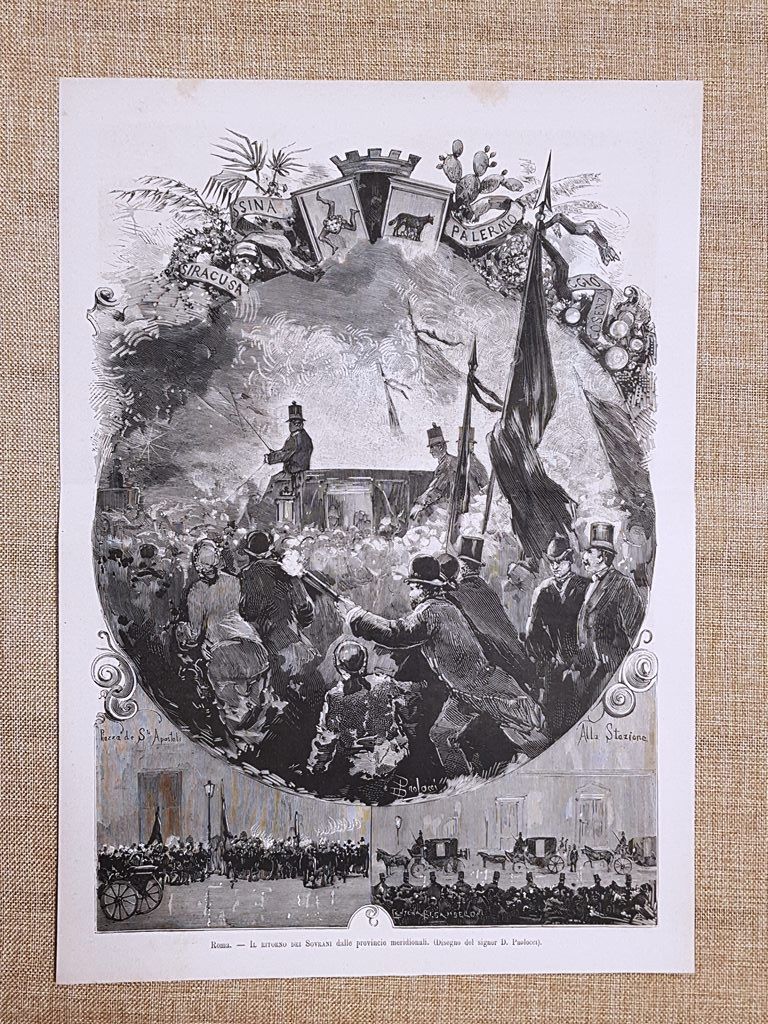 Viaggio Re Umberto I di Savoia Regina Margherita Sicilia nel …