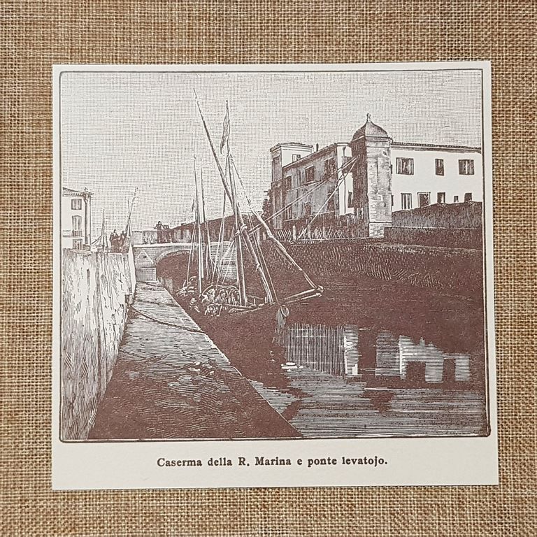 Viareggio nell'800 Caserma della Regia Marina e ponte levatoio Lucca …