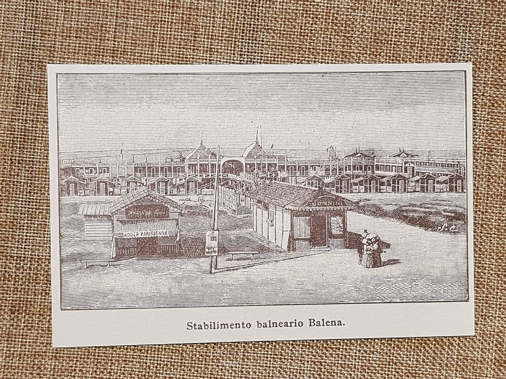 Viareggio nell'800 Stabilimento balneario Balena Lucca Toscana