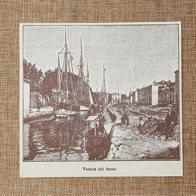 Viareggio nell'800 Veduta del fosso Lucca Toscana (1)