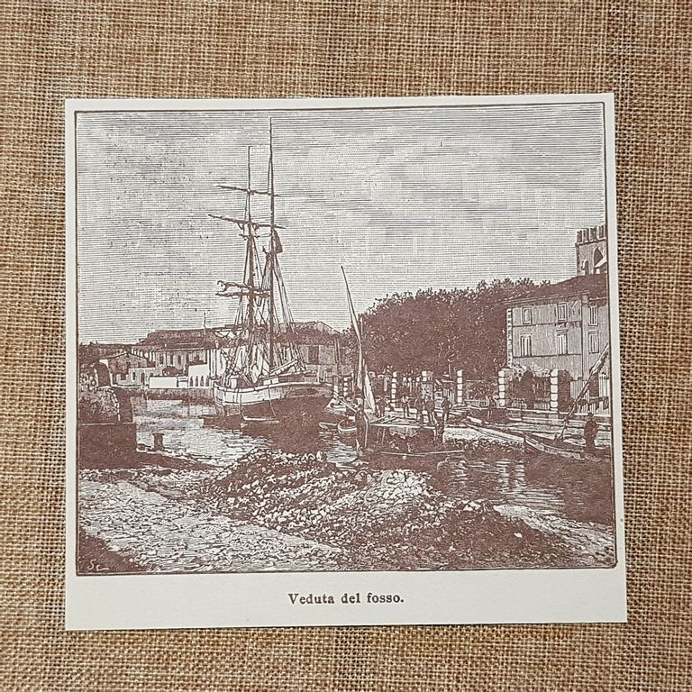 Viareggio nell'800 Veduta del fosso Lucca Toscana (2)