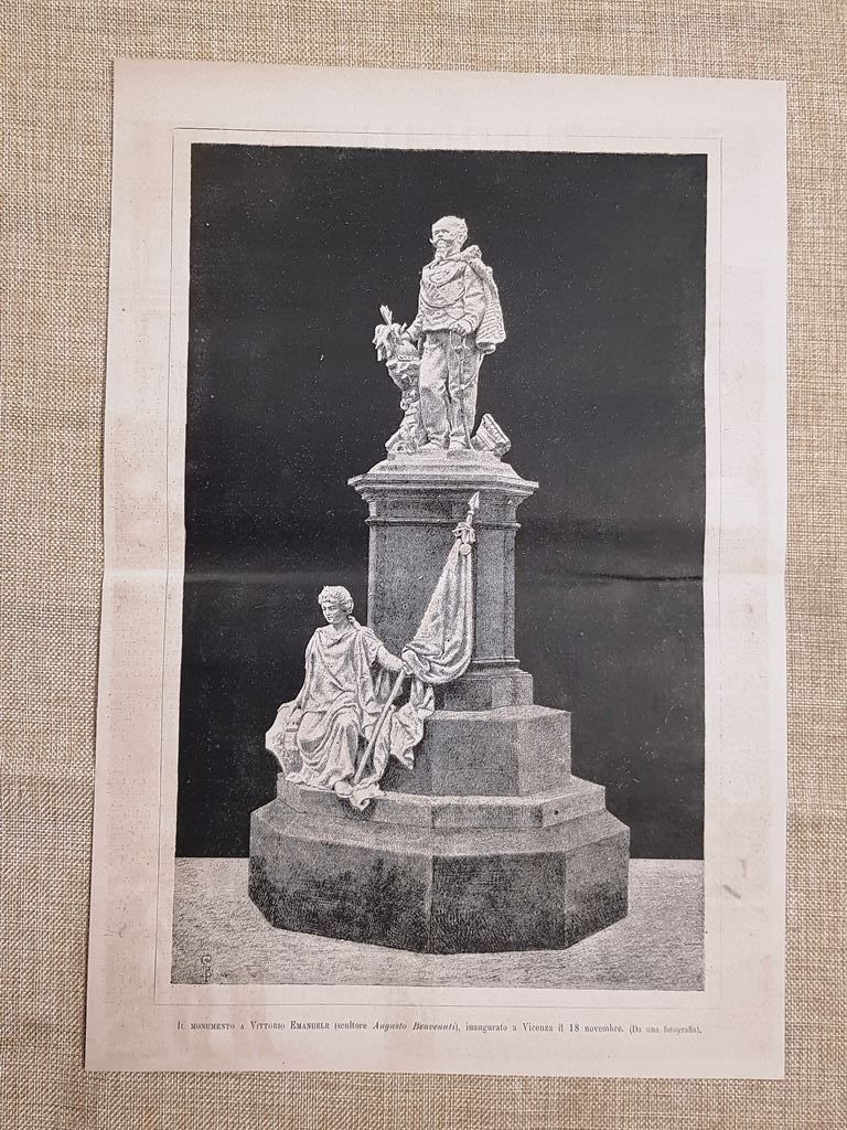 Vicenza 18 novembre 1880 Inaugurazione Monumento a Vittorio Emanuele Benvenuti