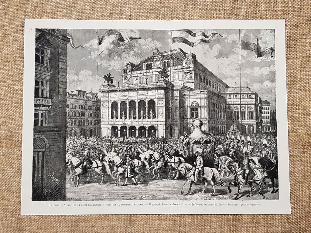 Vienna nel 1881 Nozze Rodolfo d'Asburgo-Lorena e Stefania del Belgio …