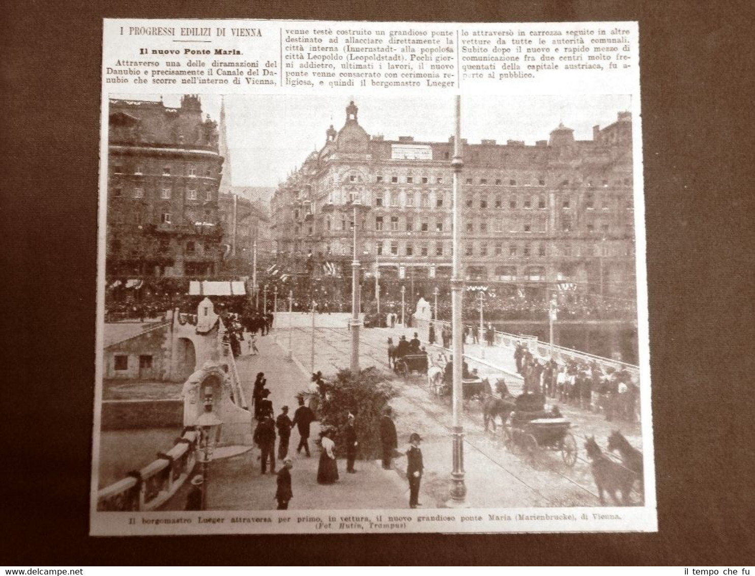 Vienna nel 1906 Borgomastro Lueger in auto sul nuovo Ponte …