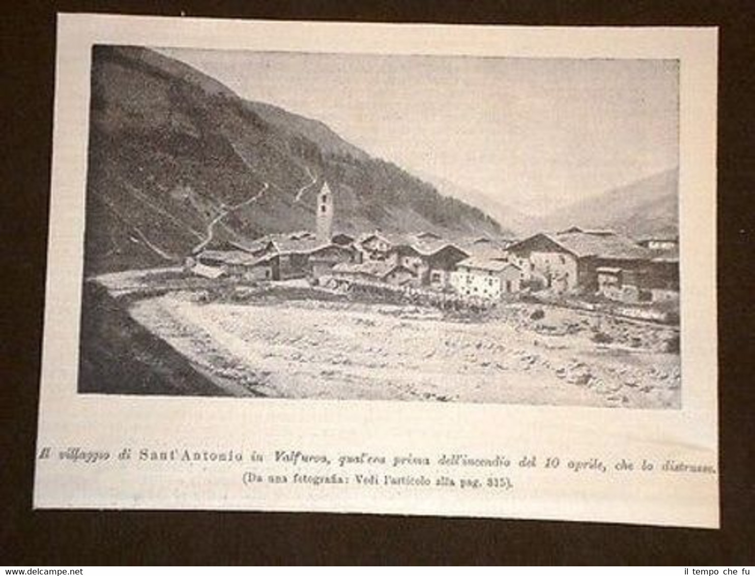 Villaggio di Sant'Antonio prima incendio 1899 Valfurva