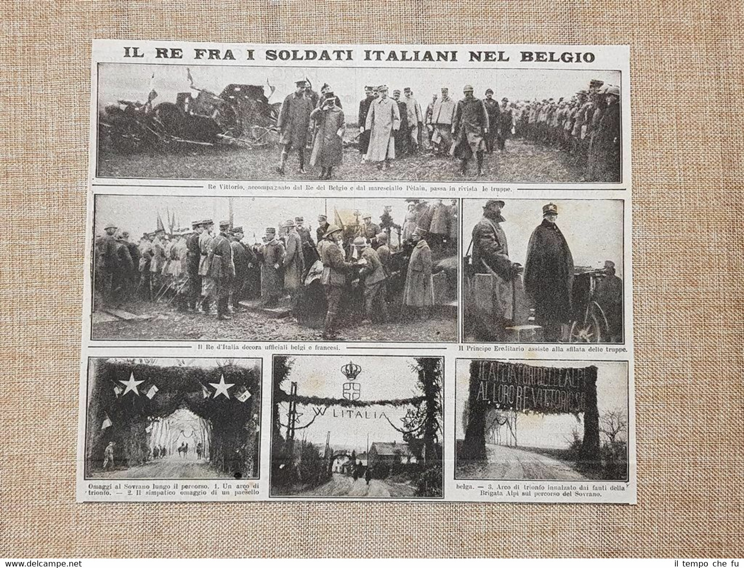 Vittorio Emanuele III Alberto I Maresciallo Pètain in Belgio nel …