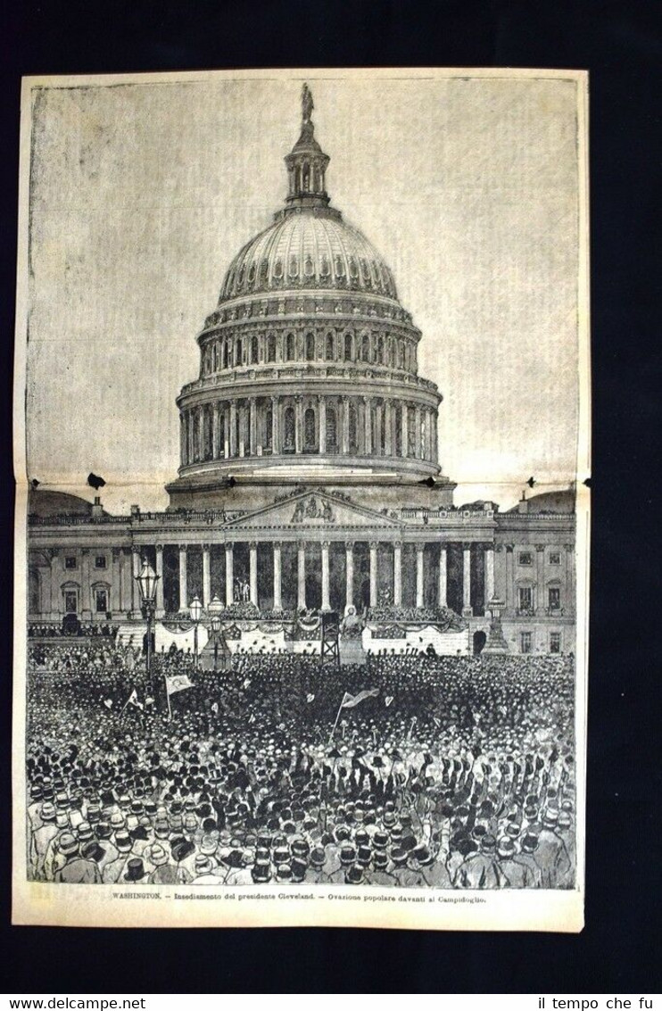 Washington - Insediamento del presidente Cleveland Incisione del 1885