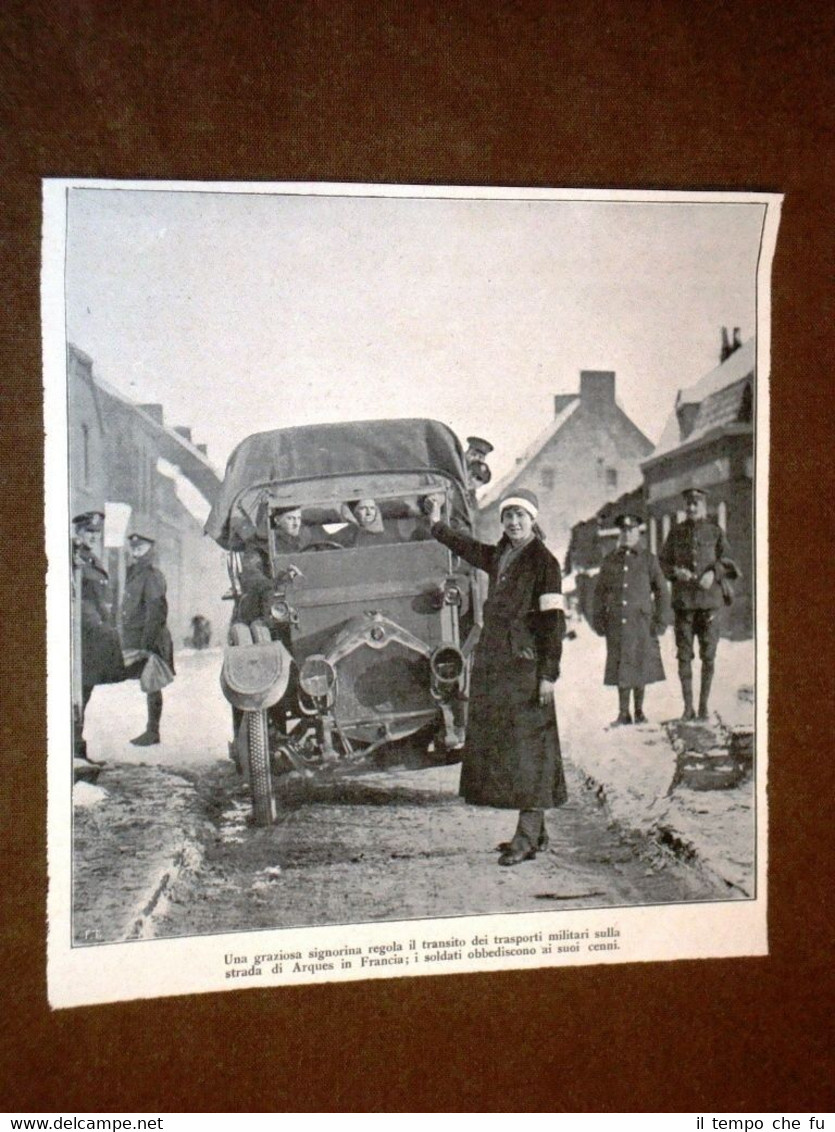 WW1 1a guerra mondiale Arques nel 1918 Signorina regola il …