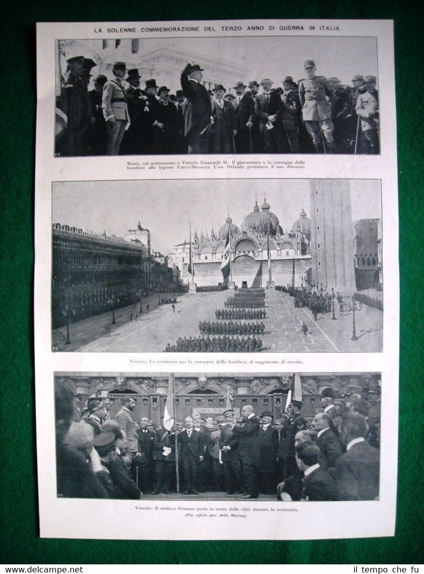 WW1 Guerra Mondiale 1918 Roma, on. Orlando, sindaco Grimani + …