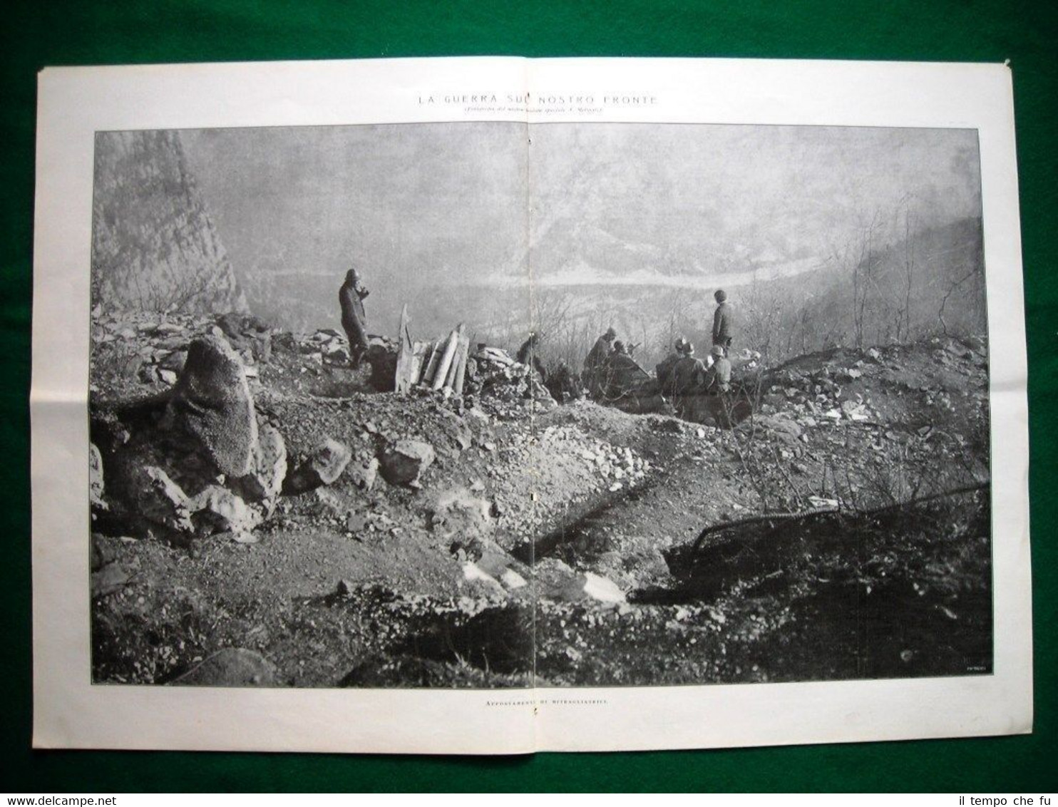 WW1 Guerra Mondiale 1918 Stampa enorme, mitragliatrici,Val d'Astico,on. Chiesa