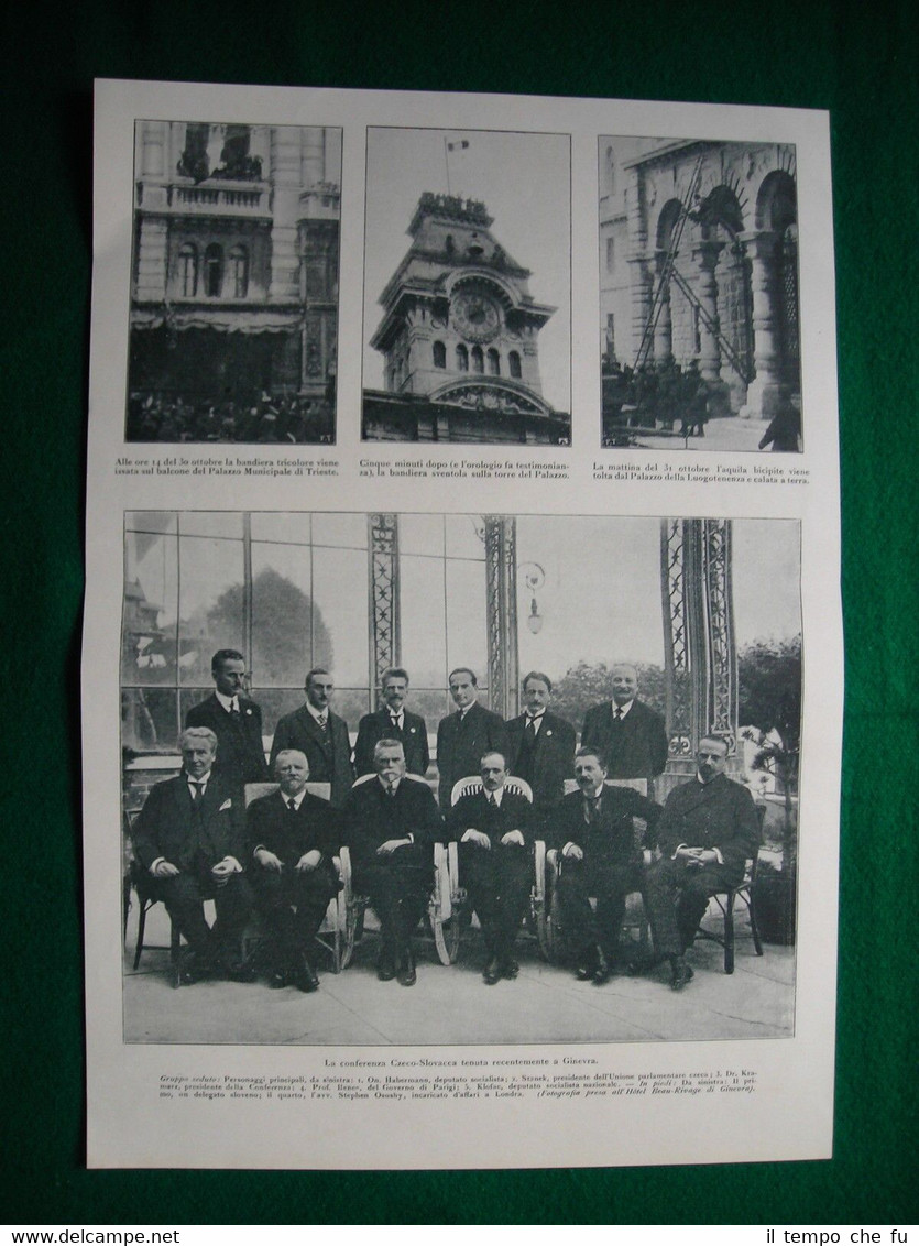 WW1 Guerra Mondiale 1918 Trieste Palazzo Municipale Stanek + città …