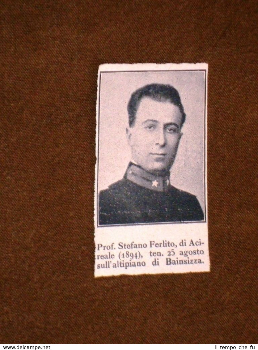 WW1 Prima guera mondiale 1914-1918 Caduto per Patria Stefano Ferlito …